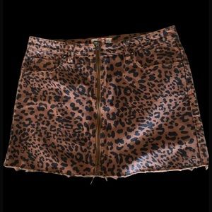 We The Free Leopard Print Skirt